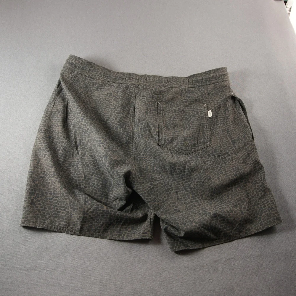 Wellen Pebble Stretch Men Swim Shorts Trunks M Green Lined Surf Vacation Travel